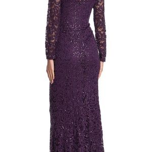 Long sleeve purple gown
